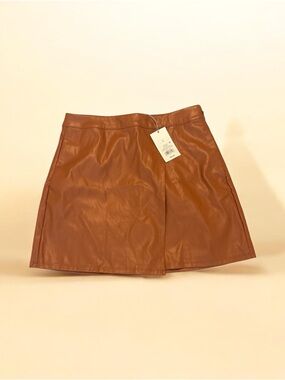 a new day Faux Leather Mini Skirt in Cognac